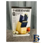 نمای کناری سرویس چاقو آشپزخانه ۱۵ پارچه مدل Farberware پروفایل و ساختار
