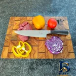 نمای کناری سرویس چاقو آشپزخانه ۵ پارچه کوکینگ فلیم مدل SW Pro ۵ با استند پروفایل و ساختار