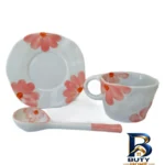 نمای کناری سرویس چای خوری ۲ پارچه ۱ نفره مدل Flower پروفایل و ساختار