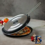 نمای کناری تابه گرانیتی تکنو مدل Twin با دسته استیل پروفایل و ساختار