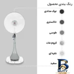 نمای کناری پنکه پارس خزر مدل 4070R با قابلیت تنظیم ارتفاع پروفایل و ساختار