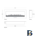 نمای کناری شومینه دیواری برقی بیستون مدل C.Z_۱۴۰_T_L۴.bs اصل پروفایل و ساختار