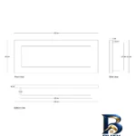 نمای کناری شومینه دیواری برقی بیستون مدل H.B_۱۵۰_L۲.bs اصل پروفایل و ساختار