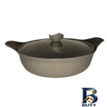 نمای کناری تابه چدن نچسب با کفه سه لایه و قابلیت گریل پروفایل و ساختار