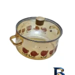 نمای کناری قابلمه گل لاله با بدنه پیرکس و قابلیت شست شو پروفایل و ساختار