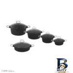 نمای کناری سرویس قابلمه و تابه گرانیتی ۸ پارچه دسینی مدل Ntop-Marula پروفایل و ساختار