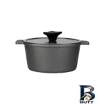 نمای کناری سرویس قابلمه و تابه چدن گرانیت ۸ پارچه ای ام بی مدل کلاسیک پروفایل و ساختار