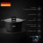 نمای کناری سرویس قابلمه و تابه گرانیتی ۱۶ پارچه ماینز مدل R-۱۶ اصل پروفایل و ساختار