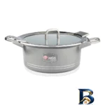 نمای کناری سرویس قابلمه و تابه گرانیت ۲۵ پارچه ام جی اس مدل B کد GB۲۵۱۴ اصل پروفایل و ساختار