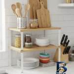 نمای جلو نظم دهنده کابینت لازا مدل KT-SH-۰۲-WD بسته ۲ عددی اصل طراحی و جزئیات کلیدی
