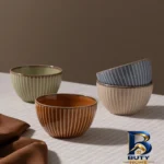 نمای جلو کاسه مادام کوکو مدل Kleby Natural بسته ۴ عددی با طراحی زیبا برچسب بسته و وزن خالص