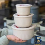 نمای جلو کاسه لیمون مدل درب دار کد HS۲۲۲۳ مجموعه ۳ عددی اصل طراحی و جزئیات کلیدی