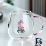 نمای جلو لیوان مدل گلدار بروسیلیکات کد 1369n 2666 بسته دو عددی طراحی و جزئیات کلیدی