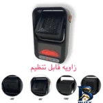 نمای جلو هیتر رومیزی طرح مدل 2112-FAN HEATER چیدمان صفحه و نشانگرها