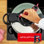 نمای جلو زودپز تفال Clipso Minut Easy با ظرفیت طراحی و جزئیات کلیدی
