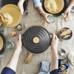 نمای جلو قابلمه سرامیک تفال با روکش نچسب و ظرفیت مناسب طراحی و جزئیات کلیدی