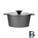 نمای جلو سرویس قابلمه و تابه چدن گرانیت ۸ پارچه ای ام بی مدل کلاسیک طراحی و جزئیات کلیدی