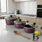 نمای جزئیات سرویس قابلمه ۶ پارچه مدل M۴۵ اصل پرداخت و جزئیات مواد
