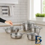 نمای جلو سرویس پخت و پز ۹ پارچه دستی لوکس مدل 001 طراحی و جزئیات کلیدی