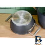 نمای جلو سرویس پخت و پز تیتانیومی ۲۲ پارچه کرانن والد کد01 طراحی و جزئیات کلیدی