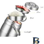 نمای بسته بندی ظرف غذا استیل مدل ۲۰۲۲ اصل برچسب و بسته بندی
