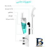نمای بسته بندی جاروبرقی ۴۰۰ وات درما مدل DX۱۱۸C اصل برچسب و بسته بندی