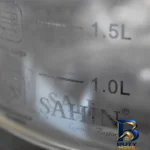 نمای بسته بندی قابلمه پیرکس شاهین با طراحی نچسب و حرارت پذیر برچسب و بسته بندی