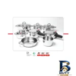 نمای بسته بندی زودپز پارس استیل با کف سه لایه و گنجایش برچسب و بسته بندی