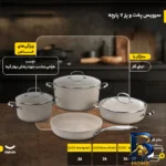 نمای بسته بندی سرویس پخت و پز ۷ پارچه کرکماز مدل A۱۲۷۲ اصل برچسب و بسته بندی