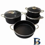نمای بسته بندی سرویس قابلمه و تابه گرانیتی ۷ پارچه فرموک طرح ایفل برچسب و بسته بندی