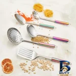 نمای بسته بندی سرویس ملاقه و کفگیر 5 پارچه کاراجا مدل Pop-Up برچسب و بسته بندی