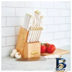 نمای بسته بندی سرویس چاقو آشپزخانه ۱۵ پارچه مدل Farberware برچسب و بسته بندی