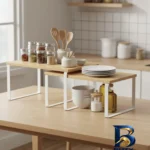 نمای بسته بندی نظم دهنده کابینت لازا مدل KT-SH-۰۲-WD بسته ۲ عددی اصل برچسب و بسته بندی