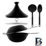 نمای جزئیات سرویس تابه گرانیتی ۶ پارچه لیدوما مدل BBWok پرداخت و جزئیات مواد