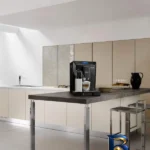 نمای بسته بندی اسپرسو ساز خانگی ۲ لیتری دلونگی مدل ELETTA ECAM۴۴.۶۶۰B، تمام اتوماتیک با مصرف دانه قهوه، مناسب تهیه اسپرسو، کا
