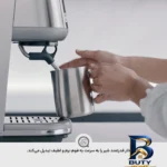 نمای جزئیات اسپرسو ساز سیج مدل Bambino با طراحی زیبا پرداخت و جزئیات مواد