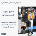 نمای جزئیات اسپرسو ساز خانگی ۱.۱ لیتری دلونگی مدل EC۸۸۵، نیمه اتوماتیک با مصرف پودر قهوه، مناسب تهیه اسپرسو، کافه لاته، موکا،