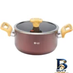 نمای کناری سرویس قابلمه و تابه گرانیت ۱۷ پارچه ام جی اس مدل گارنت پروفایل و ساختار