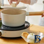 نمای کناری سرویس قابلمه نیوفلیم FIKA با روکش سرامیکی و نچسب پروفایل و ساختار