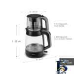 نمای کناری چای ساز روی هم کاراجا مدل Glass Tea XL پروفایل و ساختار