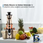 نمای جلو آبمیوه گیری مدل VITALY برند فکر طراحی و جزئیات کلیدی