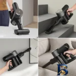 نمای در اتاق جارو رباتیک اکووکس مدل X۲ COMBO اصل سبک دیواری و مرجع اندازه
