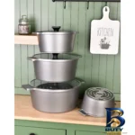 نمای جلو سرویس قابلمه و تابه گرانیت ۱۰ پارچه ای.ام.دی مدل MODERN طراحی و جزئیات کلیدی