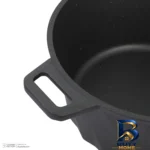 نمای جلو سرویس قابلمه و تابه گرانیتی ۱۳ پارچه تکنو مدل دایموند طراحی و جزئیات کلیدی