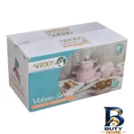 نمای بسته بندی سرویس قابلمه و تابه گرانیت ۱۲ پارچه عروس مدل ویکتوریا برچسب و بسته بندی