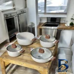 نمای بسته بندی سرویس قابلمه و تابه ۷ پارچه دی اس پی مدل CA۰۰۵-S۰۱ اصل برچسب و بسته بندی