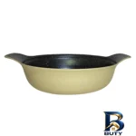 نمای بسته بندی تابه چدن نچسب با کفه سه لایه و قابلیت گریل برچسب و بسته بندی