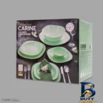 نمای بسته بندی سرویس غذاخوری اوپال ۲۶ پارچه ۶ نفره مدل گلدن Carine برچسب و بسته بندی