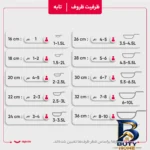 نمای بسته بندی سرویس قابلمه ۴ پارچه تکنو مدل پروانه برچسب و بسته بندی