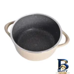 نمای جزئیات سرویس قابلمه و تابه گرانیت ۱۲ پارچه عروس مدل ویکتوریا پرداخت و جزئیات مواد